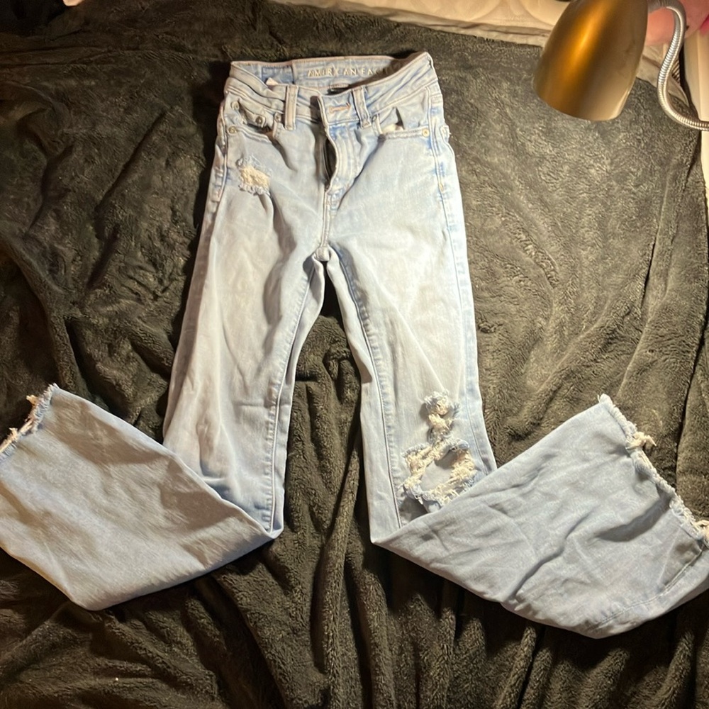 Light wash AE flare jeans